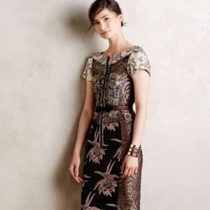 Anthro Byron Lars Pieced Brocade Dress, Sz 8